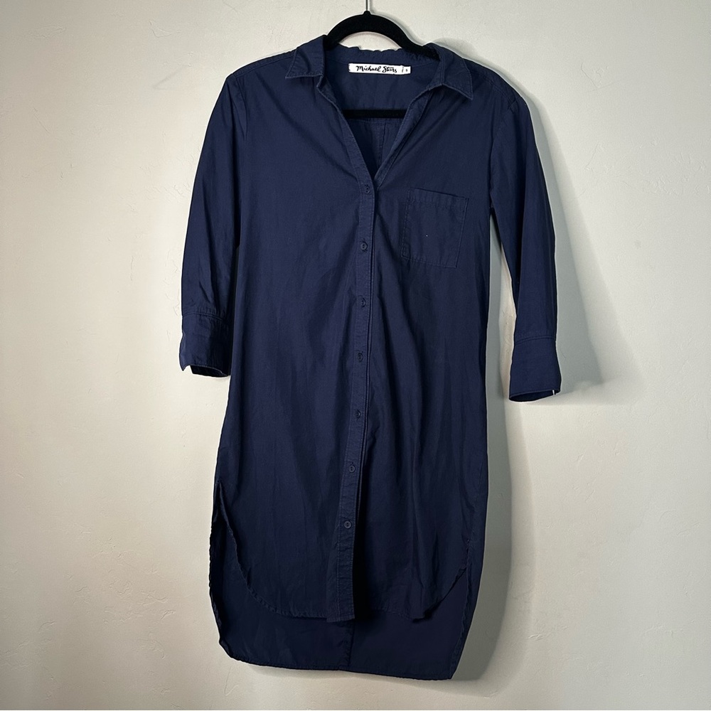 Michael Stars |Small Navy cotton Shirt dress - Picture 5 of 9
